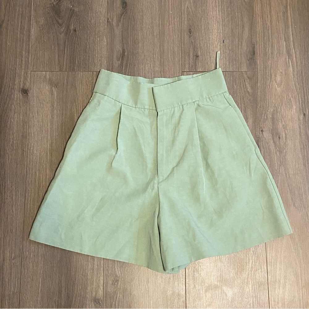 Zara Linen Blend Bermuda Shorts